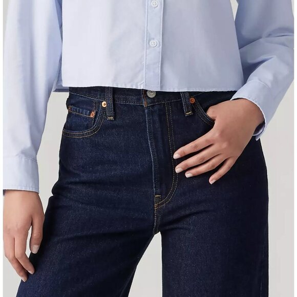 Levi's Women's Premium 26x32 Ribcage Wide Leg Shaded View Dark Wash - Picture 5 of 7